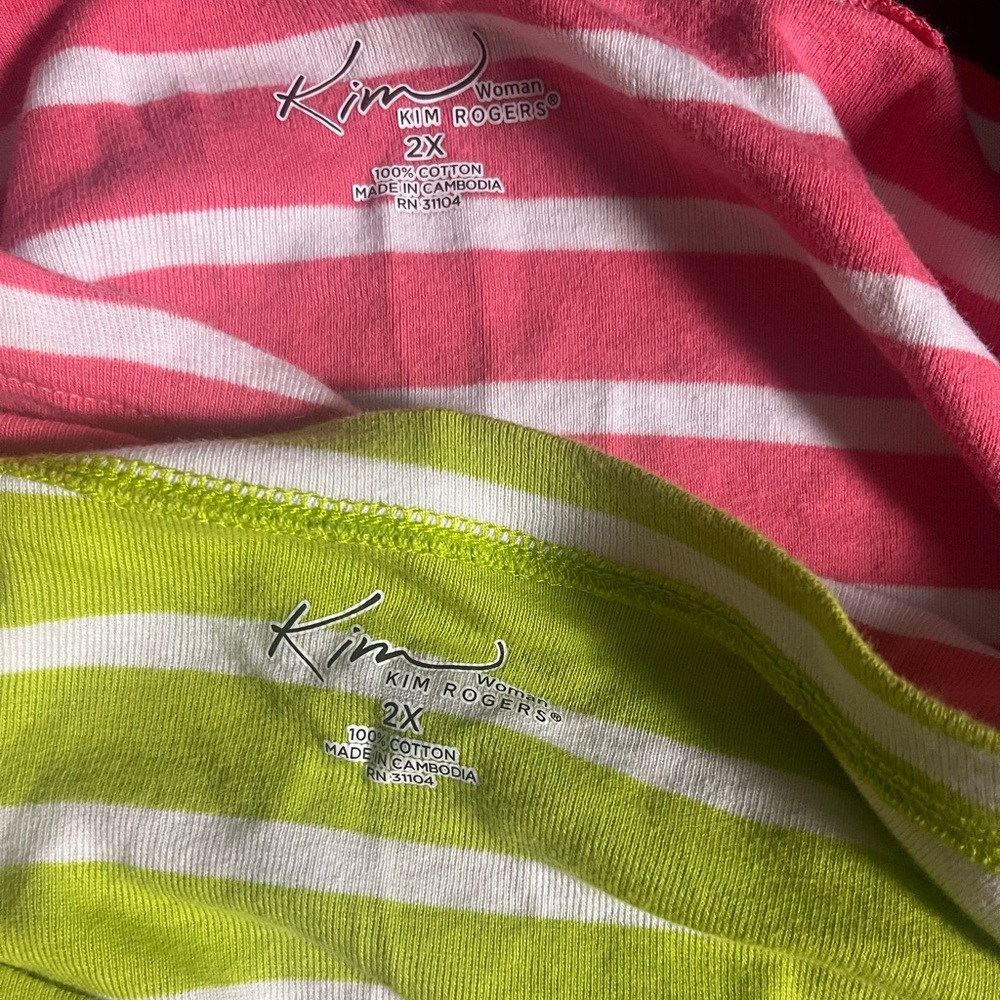 2 Kim Roger’s Tops Size 2XL 100% Cotton - Picture 2 of 4